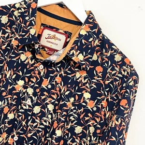 Joe Browns Hemd Herren Große L Langarm Blau Orange Weiß Blumen Smart Freizeit - Bild 1 von 10
