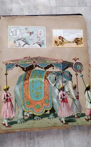  Viktorianische gestanzte Chromolithoraph Indien Elefant Blume 1875 Werbekarte - Bild 1 von 10