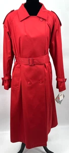 Worthington Damen Zweireihiger Trenchcoat Größe 10 Rot Thermolite Baumwolle - Bild 1 von 15