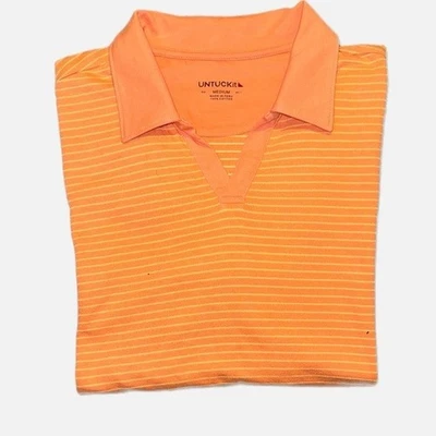 UNTUCKit Men’s Size M Peyton Orange Short Sleeve Collared Polo Shirt - Image 1 of 4