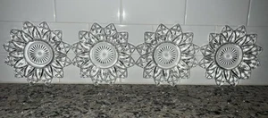 Vintage Federal Glass Petal Pattern Bread Butter Saucers Plates 6.5" Set of 8 - Picture 1 of 21