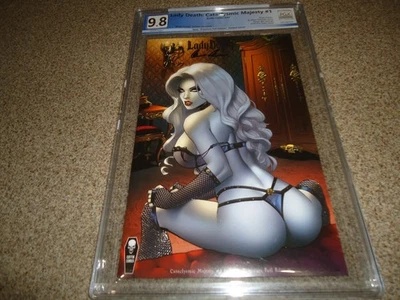 LADY DEATH : CATACLYSMIC MAJESTY #1 GRADED 9.8 SIGNED WITH COA FOIL EDITION - Image 1 of 3