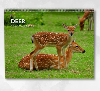 BOYCE PUBLISHING Deer Calendar 2026: Monthly Wall Calendar with Notes, opens to A3
