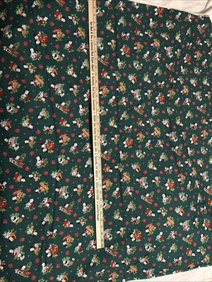 Christmas Fabric Puppy Dog Green Background - Image 1 of 3