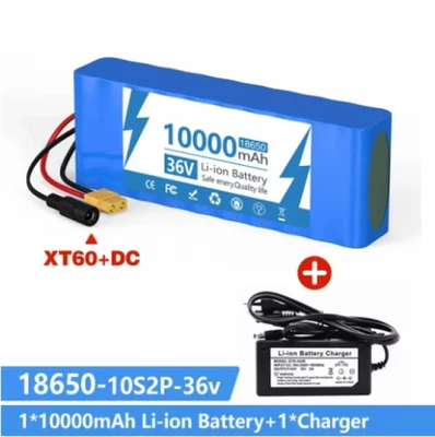 New 10S2P 36V 10Ah Battery Pack Rechargeable Battery XT60 Charger Plug - image 1 of 4