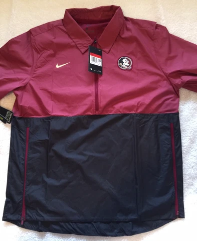 New NCAA Florida State Seminoles Nike 1/2 Zip Coach's Sideline Jacket Size Large Cover