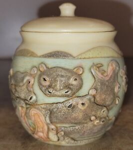 Jardinia 3" Come Wallow Hippo Hippopotamus Trinket Pot Jar Dish Harmony Kingdom