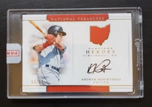 2017 National Treasures Andrew Benintendi Hometown Heroes RC Auto 84/99 Red Sox - Picture 1 of 3