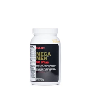 GNC Mega Men 50 Plus Multivitamin Mineralien gute Gesundheit insgesamt Folic 90 Stück NEU - Bild 1 von 1