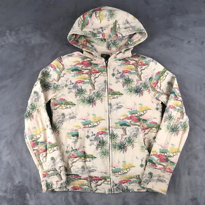 Vintage Y2K Hoodie Lucky Brand Womens XS Boho Asian Art Full Zip Floral - Image 1 of 4