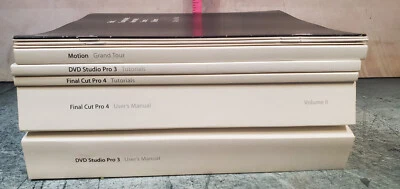 Juego de libros tutoriales profesionales Apple Mac Motion DVD STUDIO CORTE FINAL 2004 Foto 1 de 4