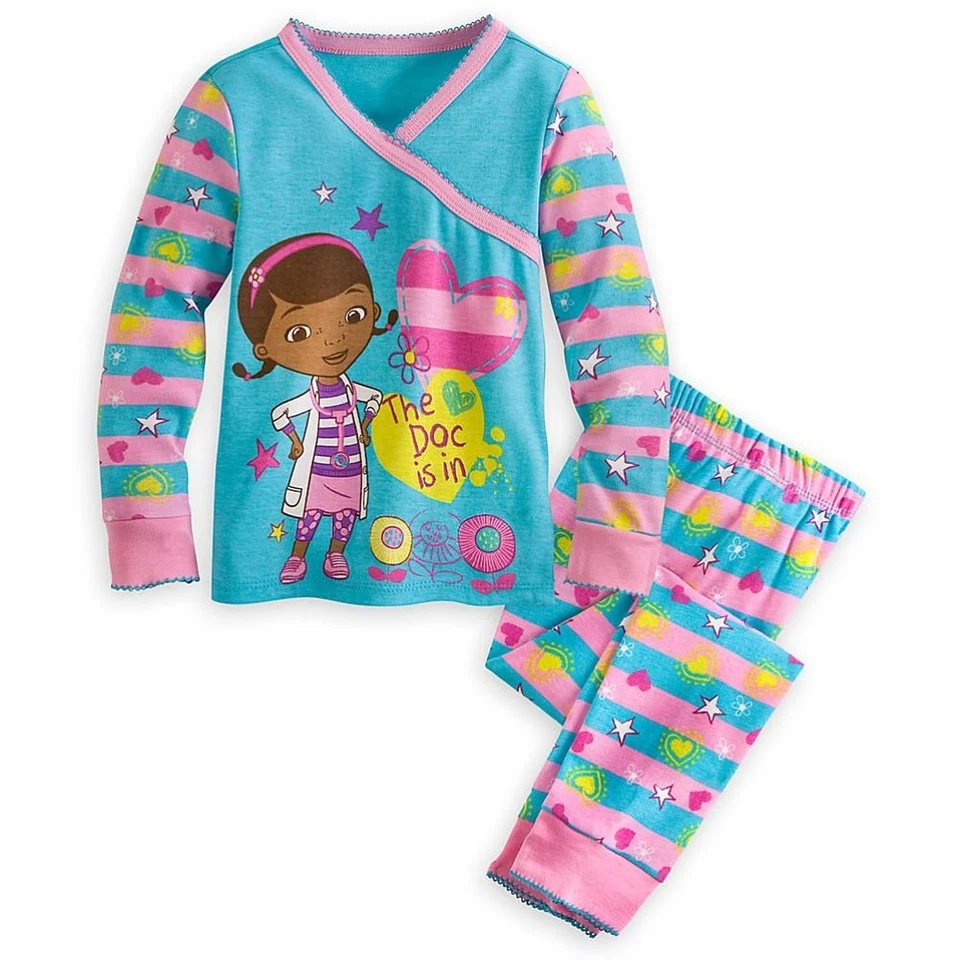Disney Store Doc Mcstuffins Niña Conjunto de 2 piezas Ajuste Ajustado Manga Larga Talla 7   Foto 1 de 1