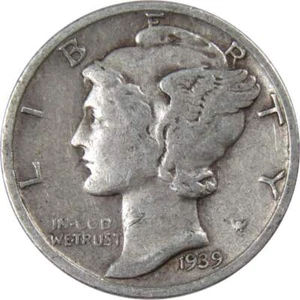 1939 S Mercury Dime AG About Good 90% Silver 10c US Coin Collectible - Picture 1 of 2