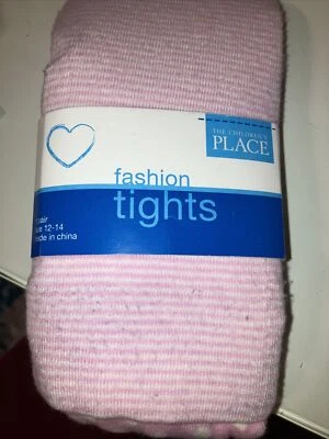 Girl’s New Children’s Place Size 12-14 Thick, Pink Striped & Polka Dot Tights - Image 1 of 4