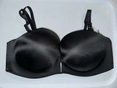 SUJETADOR SIN TIRANTES PUSH-UP VICTORIA SECRET 38C BOMBSHELL Add-2-Cups negro nuevo sin etiquetas Foto 1 de 3