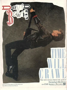 David Bowie 1987 Ad- Time Will Crawl  advertisement - Picture 1 of 1