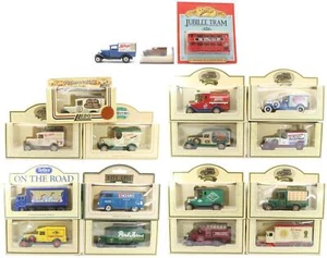 VERSCHIEDENE MARKEN 1:76 MASSSTAB 18 ALTE ZEITGEBER LIEFERWAGEN, LKW & STRASSENBAHN - Bild 1 von 6