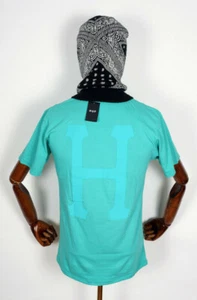 Camiseta Huf Worldwide Skateboard Camiseta Over-Dye Clásica H Brillante Aqua en S - Imagen 1 de 2