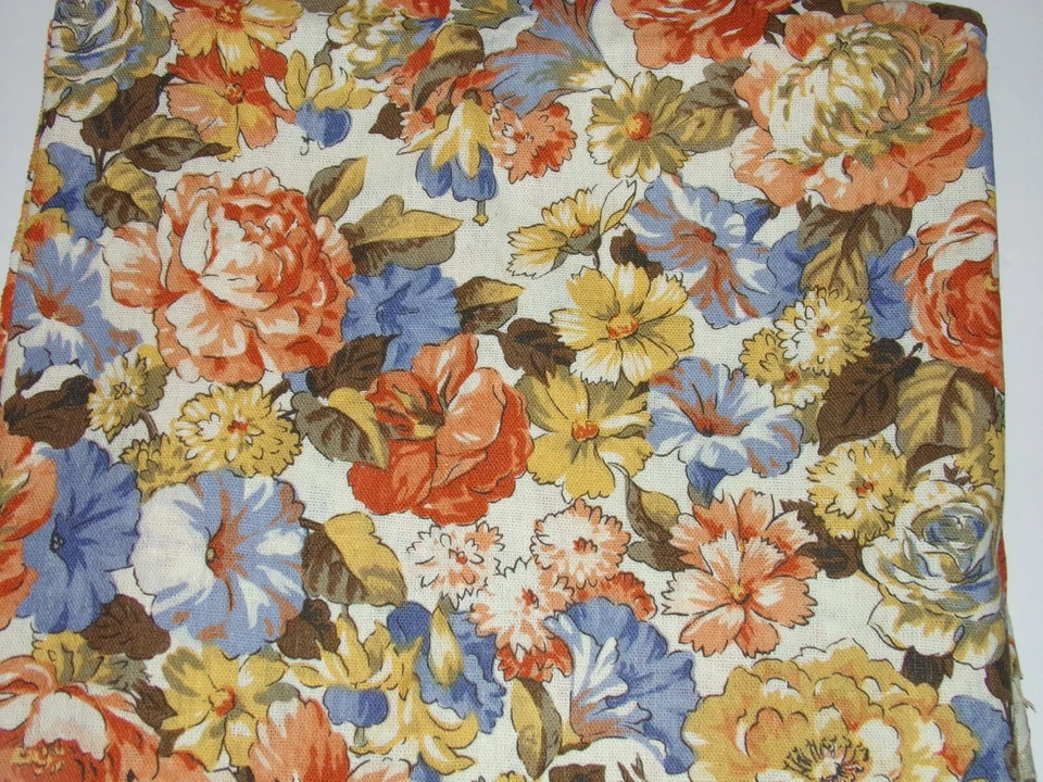 Faye Burgos Floral Cotton Fabric Marcus Brothers Textiles - 38" x 44" - Image 1 of 1