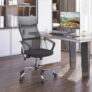 Office Desk Executive Office Chair High Back Mesh Chair Seat Chairs-Black - Picture 1 of 9