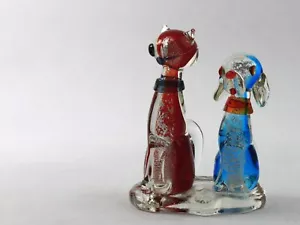 Alfredo Barbini Italian Murano Art Glass Dog Cat Sculpture - Picture 1 of 7