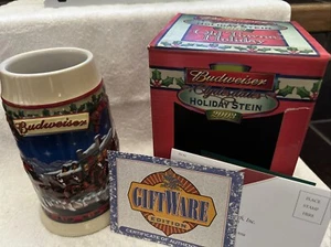 2003 Budweiser Clydesdale Holiday Stein (NIB) With COA, “Old Towns Holoday” - Picture 1 of 11