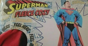  SUPERMAN Fleece Blanket W/ Sleeves Pajamas SNUGGLE SOFT W/O Box NEW DC Comics - Picture 1 of 4