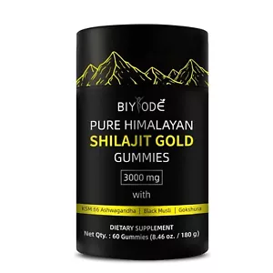 60 Pure Himalayan Shilajit Resin Gummies Gold | 3000mg - Picture 1 of 6