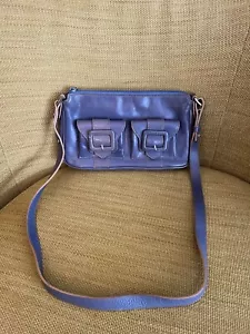 Y2K Kenneth Cole Crossbody Shoulder Bag Town Square Periwinkle Blue Top Zip - Picture 1 of 15
