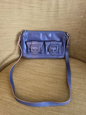 Bolso Bandolera Y2K Kenneth Cole Town Square Periwinkle Azul Top Cremallera Foto 1 de 4