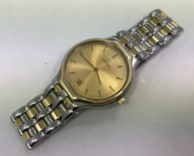 Reloj Omega De Ville Símbolo Unisex Oro 18 K Acero Inoxidable Esfera Oro 6.75" Largo Foto 1 de 4