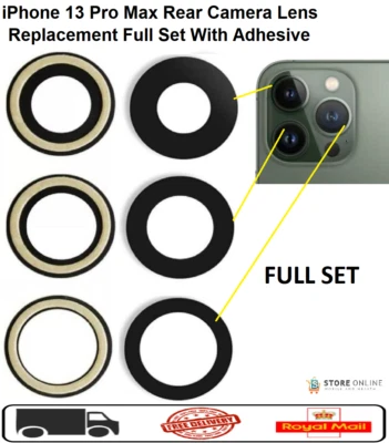 For iPhone 13 Pro Max Rear Back Camera Lens Replacement Full Set With Adhesives - Image 1 of 2
