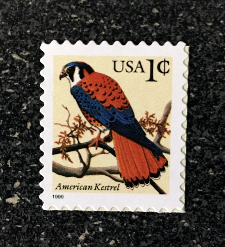 1999USA #3031 1c American Kestrel - Single Stamp  black date  Mint - Image 1 of 1