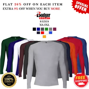 Badger 460500 Mens Long Sleeve Performance Fit Pro-Compression Athletic T-Shirt - Picture 1 of 12