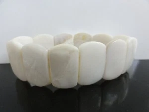 Vintage Awesome Wide Natural Carved Polished Panels Extensible Bracelet - Picture 1 of 6