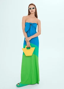 Simon Miller x Mango Strapless Colorblock Maxi Dress - Picture 1 of 8