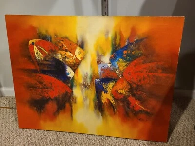 modern art oil painting on canvass by emciso signed. 31x23.5 inch - Image 1 of 3