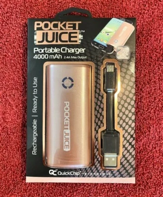 POCKET JUICE - PORTABLE CHARGER - 4000mAH -NEW PACKAGE - Image 1 of 2