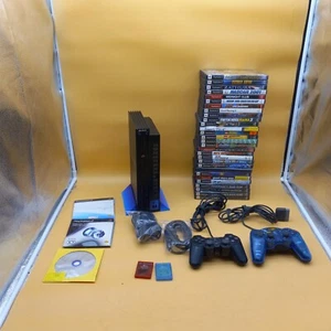 PS2 PlayStation 2 Sony Original Console - Black w/ Controllers Cables 29 Games - Picture 1 of 18
