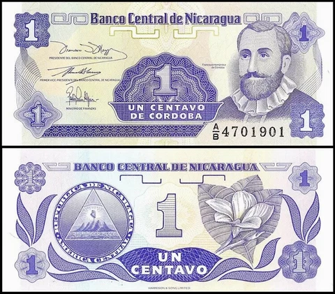 NICARAGUA 1 Centavo, 1991, P-167, UNC World Currency Cover