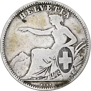 [#1113373] Switzerland, 2 Francs, 1863, Bern, KM #10a, VF, Silver, 9.70 - Picture 1 of 2