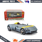 Bburago 1:24 Scale Ferrari Race & Play Monza SP1 Silver Diecast Sport Car Model