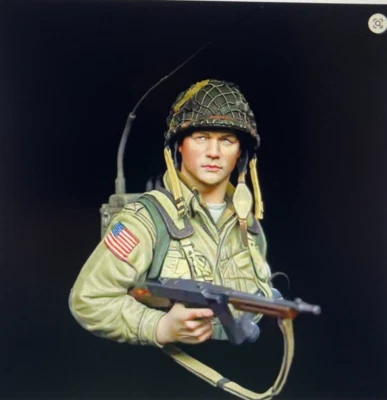 buste 1/10 résine GI radio infanterie américaine 2° Guerre Mondiale (non peint) - Photo 1/2