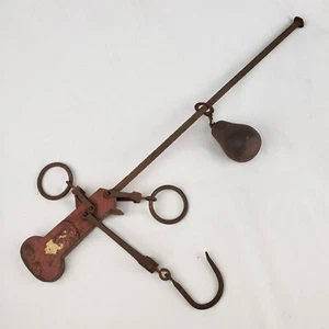 Antique Old Large Cast Iron Merchants Hanging Scale Arm Country General Store - Picture 1 of 10