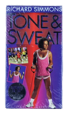 NEW OOP Sealed Richard Simmons Tone & Sweat Workout VHS Farewell To Fat 1994 - Image 1 of 4