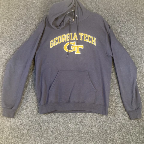 Georgia Tech Champion Authentic Pullover Hoodie Medium Sweatshirt Cover