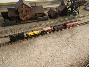 FLEISCHMANN LOK 7, STEAM ENGINE WITH FOUR WAGONS GOOD SHAPE, TRAIN SET, SCALE N - Picture 1 of 13