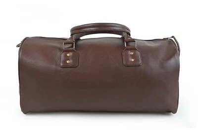 Handmade Brown Genuine Leather Weekender Overnight Travel Duffel Unisex Bag - Image 1 of 4