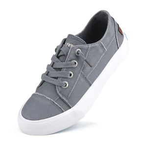 Womens Fashion Sneaker Canvas Slip on Comfy Low Top lace up Casual Play Shoes - Picture 1 of 75