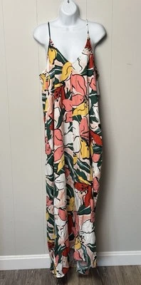 Mono Floral Lovestitch Rosa y Amarillo con Bolsillos con Correa de Espagueti Talla S/M Foto 1 de 4